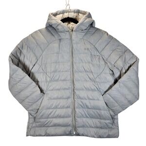 Under Armour Storm Puffer Hooded Jacket Gray Women's SM P CH Lightweight Warm